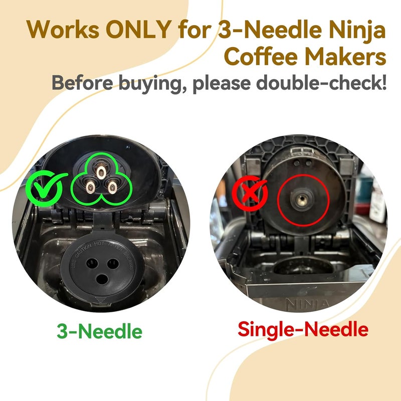 VIVISKY 5 Pack Ninja Reusable Coffee Pods: Reusable K Cups for Ninja Coffee Maker - Refillable Coffee Filters for 3-Needle Ninja DualBrew Pro CFP200 CFP201 CFP300 CFP301 CFP305 CFP400（Only for 3-Hole Version) - Image 2